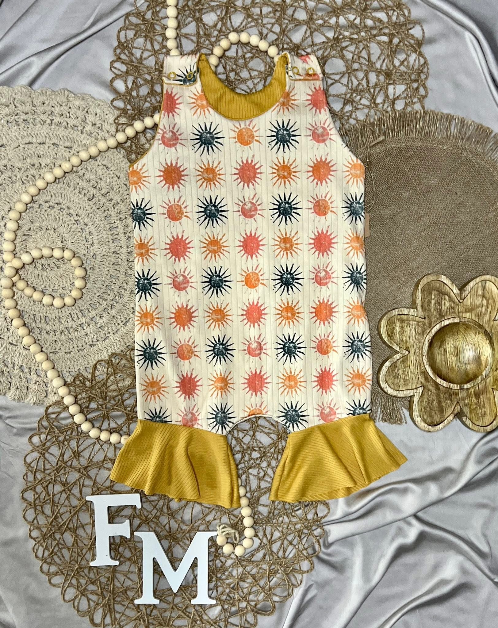 Suns Ruffle Bottom 2T Overall Romper