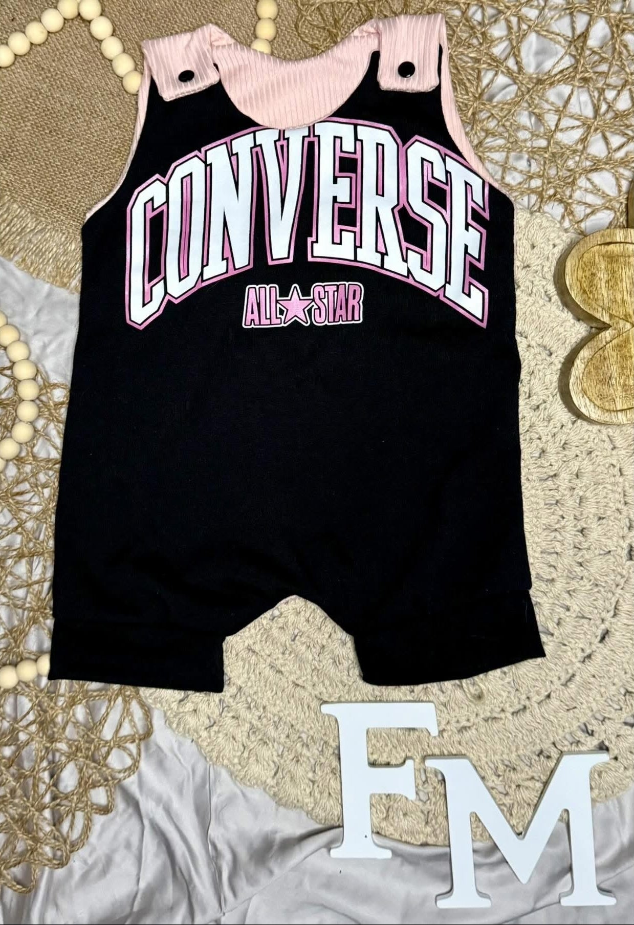 Upcycle Converse 6M Overall Romper